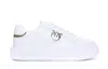 Pinko Yoko 01 Panelled Sneaker With Padded Ankle In Zia Bianco Platino