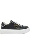 Pinko Yoko 06 Metallic-trim Platform Sneakers In Black