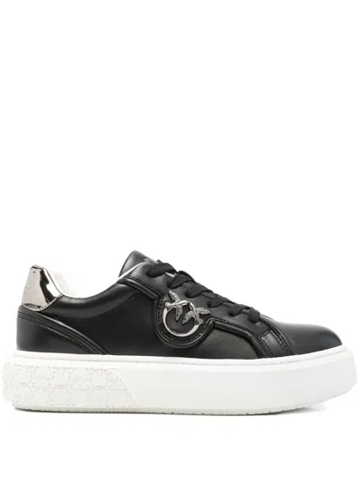 Pinko Yoko 06 Low Top Sneakers Metallic Detail In Black