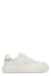 Pinko Yoko 12 Leather Sneakers With Lateral Love Birds Detail In White