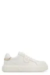 Pinko Yoko 12 Leather Sneakers With Lateral Love Birds Detail In White
