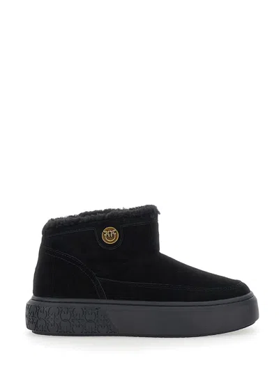 PINKO YOKO 22 - MID SNEAKER COW SUEDE/LINING FUR…