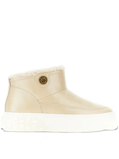 Pinko Yoko 22 Platform Boots In Neutral