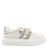 Pinko Sneakers Slip-on En Cuir Avec Bande Bijou In Multi