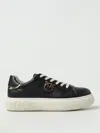 Pinko Yoko  Leather Sneakers With Logo In Black
