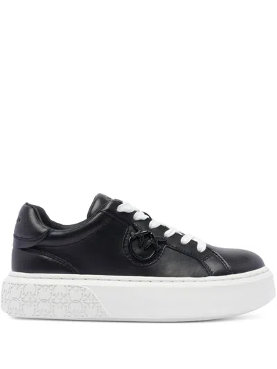 Pinko Monogram Detail Platform Sneakers With In Black