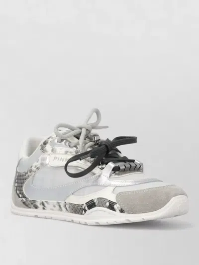 Pinko Yulia Sneakers Textured Panels Contrast Laces In Multi