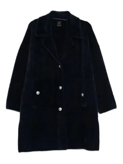 Pinko `zante` Faux Fur Coat In Blue