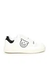 Pinko Chaussures De Tennis En Cuir Avec Logo Noir Et Blanc In White