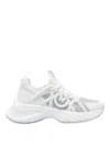 Pinko Ariel Crystal-embellished Lace-up Sneakers In White
