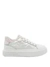 Pinko Quilted-pannel Fur-trim Trainers In White