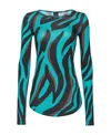 Pinko Zebra-print Round-neck T-shirt In Black