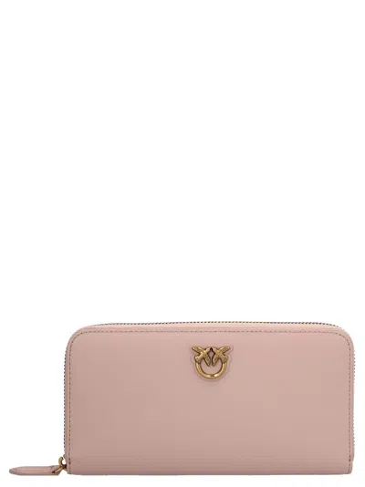 Pinko Zip Around Wallet In Pale Pink