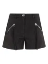 Pinko Short En Coton À Poches Zippées In Black