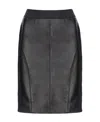 Pinko Zip-fastening Leather Skirt In Black