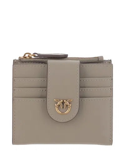 Pinko Zip-fastening Logo Wallet In Neutral