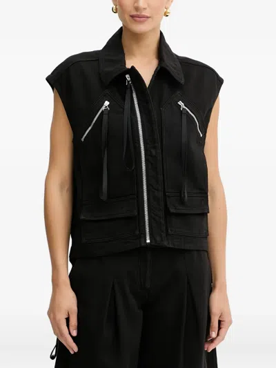 Pinko Zip-fastening Pocket Gilet In Black