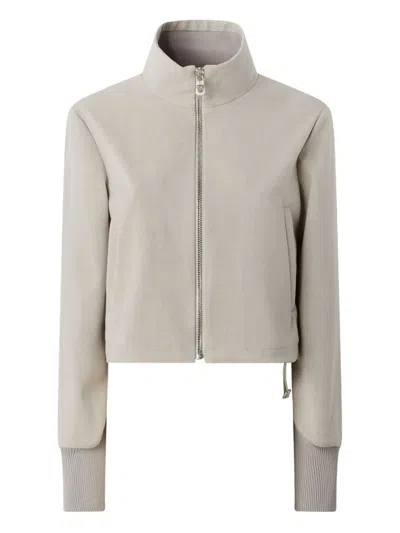 Pinko Zip-fastening Ribbed-cuff Jacket In Neutral