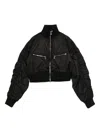 Pinko Zip-front Crop Bomber Jacket In Black