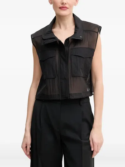 Pinko Zip-front Gilet In Black