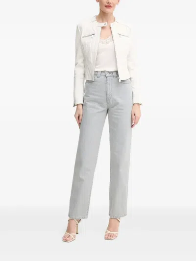Pinko Zip-front Jacket In White