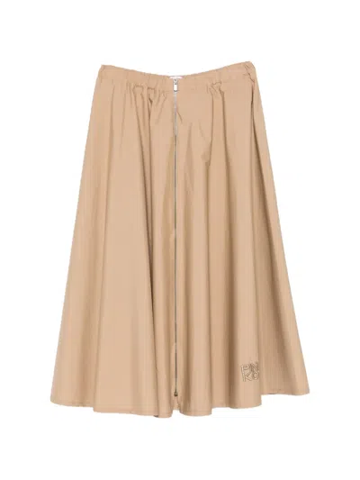 Pinko Kids' Zip Logo Skirt In Neutral