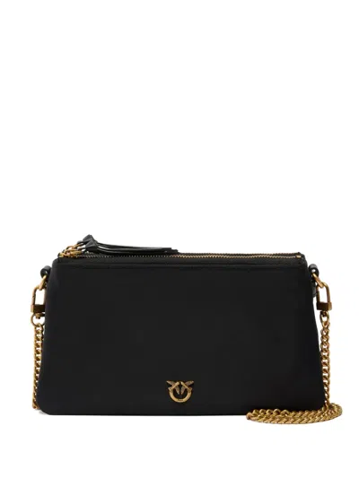 Pinko Black Calf Leather Bos Taurus Shoulder Bag