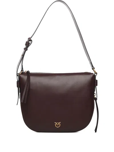 Pinko Zip Shoulder Bag In Brown