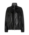 Pinko Oversized Patent-effect Bomber Jacket In Black