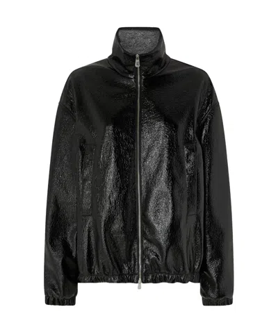 Pinko Zip-up Bomber Jacket In Black