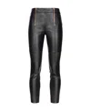 Pinko Zip-up Leather Cropped Trousers In Black
