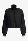 Pinko Steak Bomber Technical Canvas Black Limousine In Black