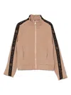 Pinko Zip-up Sweatshirt In Neutrals