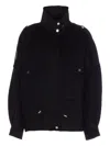 Pinko 'crostino' Black Jacket With Collar With Buttons And Front Pockets In Wool Blend Woman In Black