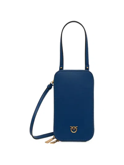 Pinko Zip-around Leather Smartphone Case In Blue