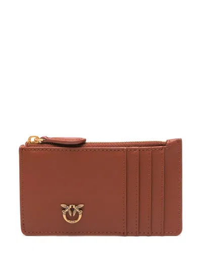 Pinko Zipped Cardholder In Brown