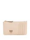 Pinko Zipped Chevron Card Holder In Neutrals