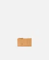 Pinko Zipped Chevron-patterned Card Holder In Torrone-antique Gold