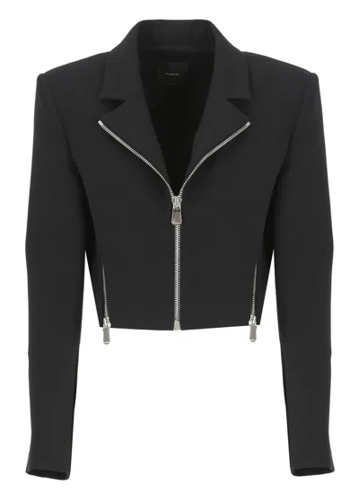 PINKO PINKO ZIPPED CREPE SHORT JACKET