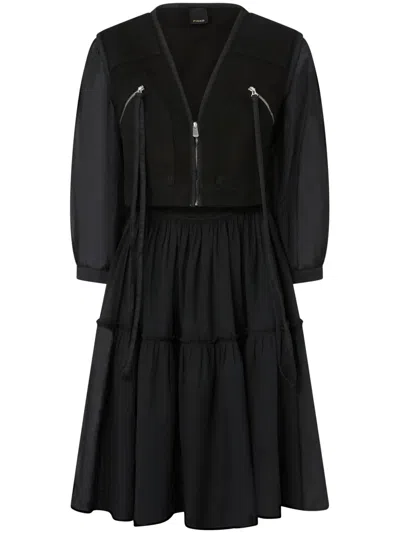 Pinko Zipped Midi Dress In Black