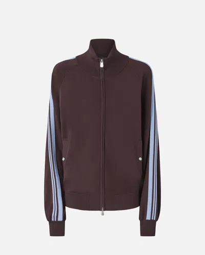 Pinko Zipped Sweatshirt With Love Birds Logo In Brown