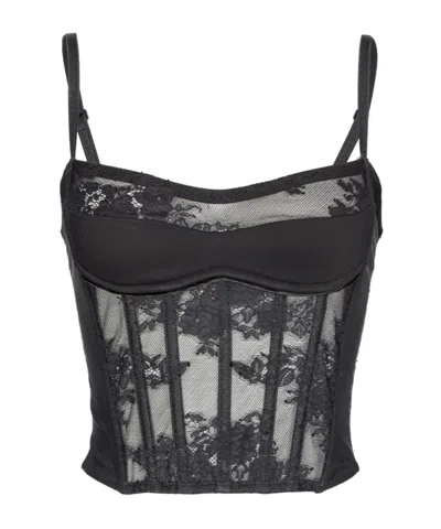 Pinko Zipper Sling In Noir Limousine
