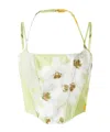 Pinko Floral-print Corset Top In White