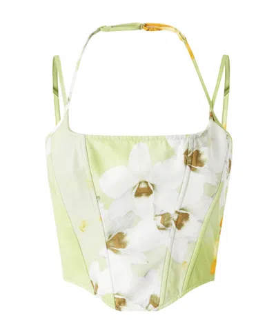 PINKO FLORAL-PRINT CORSET TOP