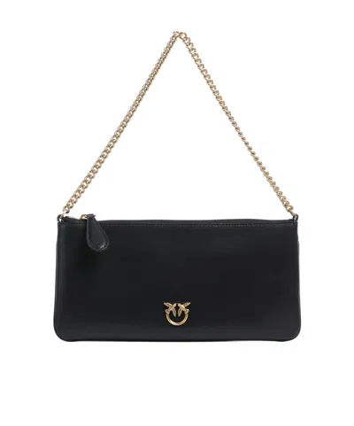 Pinko Zippered Shoulder Bag In Black