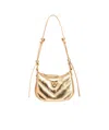 Pinko Baby Half-moon Shape Shoulder Bag In Laminated Leather In Nude