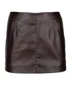 Pinko Mini-jupe Effet Cuir Marron In Black