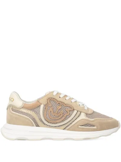 Pinko Zoe Lace-up Sneakers In Neutral