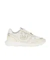 Pinko Zoe Logo-detail Leather Sneakers In Neutral