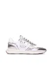 Pinko Low Top Sneakers Metallic Finish In Blanco